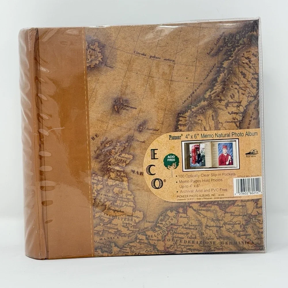 Vtg Pioneer ECO 4 x 6 Bi-Directional Natural Acid Free 100 Photo Album - Brown